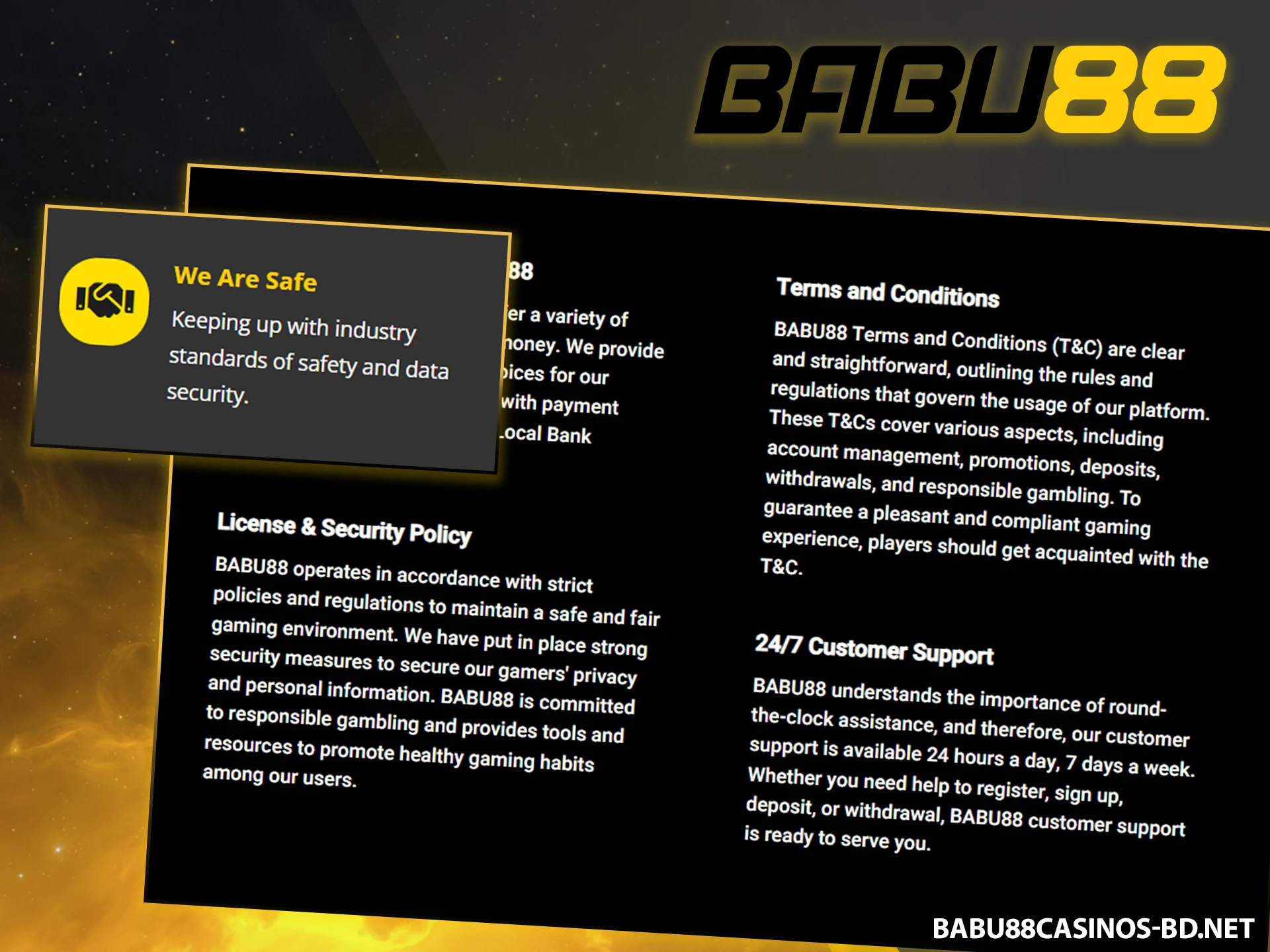 Check the security and license protocols on the official Babu88 website.