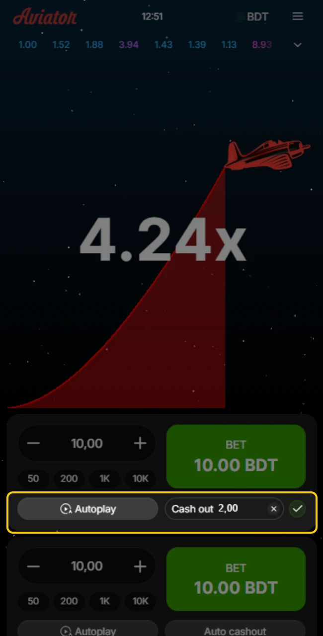 Withdrawing winnings manually before the multiplier crashes in-game.