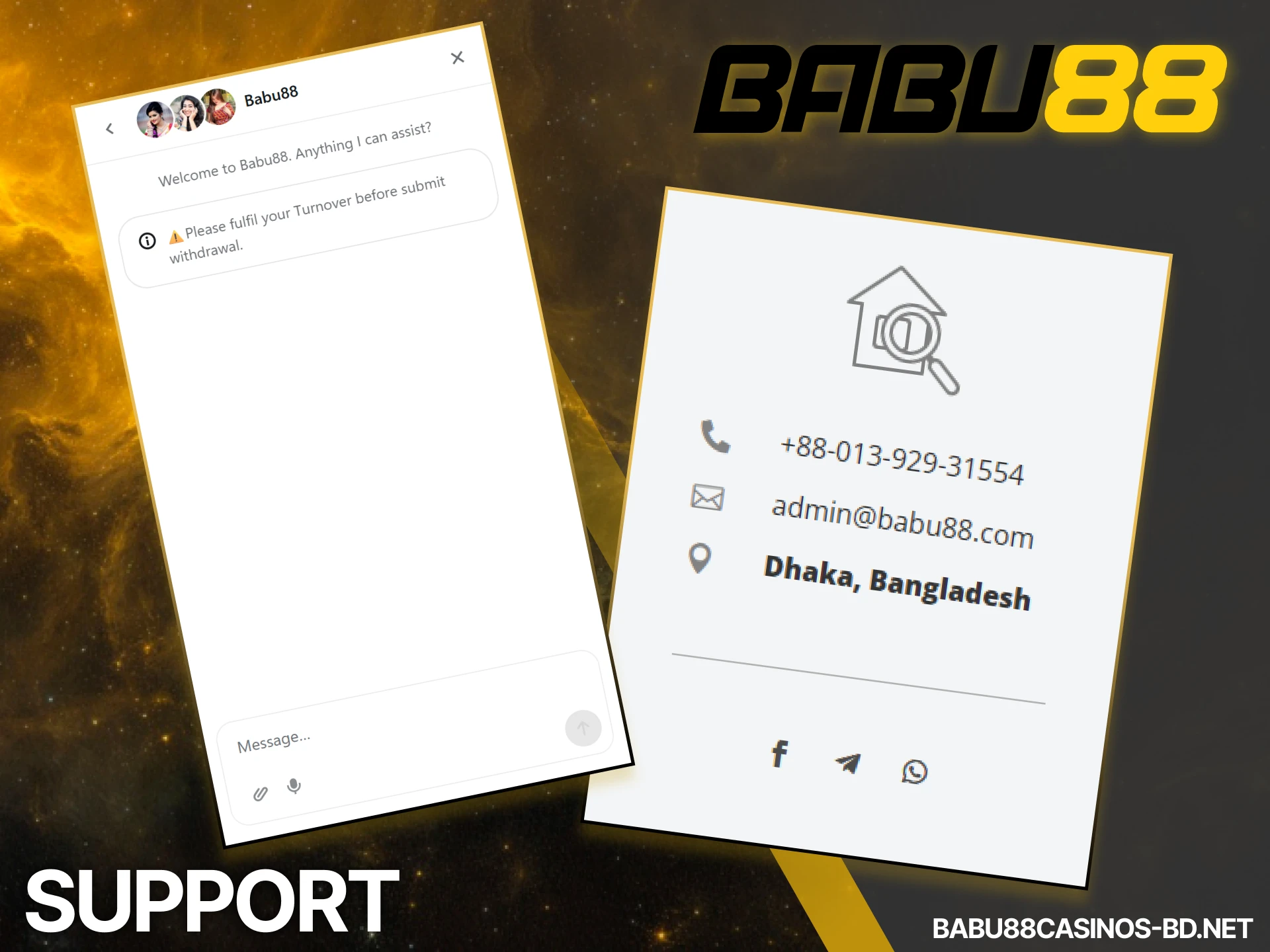 Customer service channels for Babu88 players available twenty-four seven.